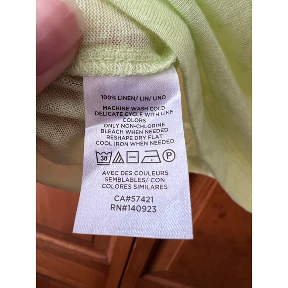 LOFT Women's Linen Pocket Tee Lightweight Short Sleeve Lime Yellow Green Size S - Picture 8 of 10